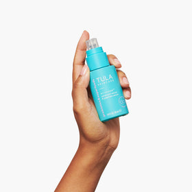 TULA A+ Renewal Serum swirl texture shows a creamy, hydrating finish.