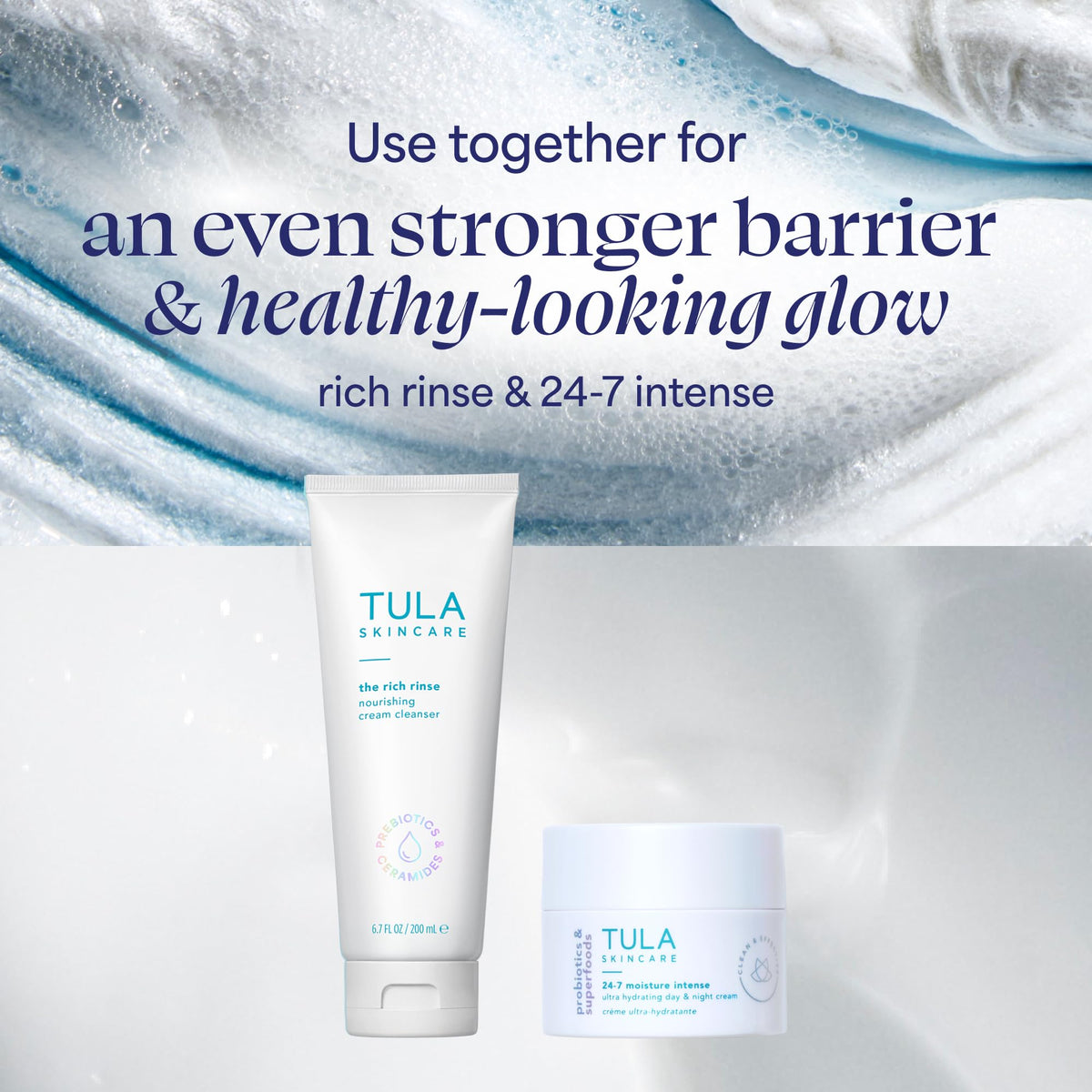 TULA all skin types suitable icon signaling universal compatibility.