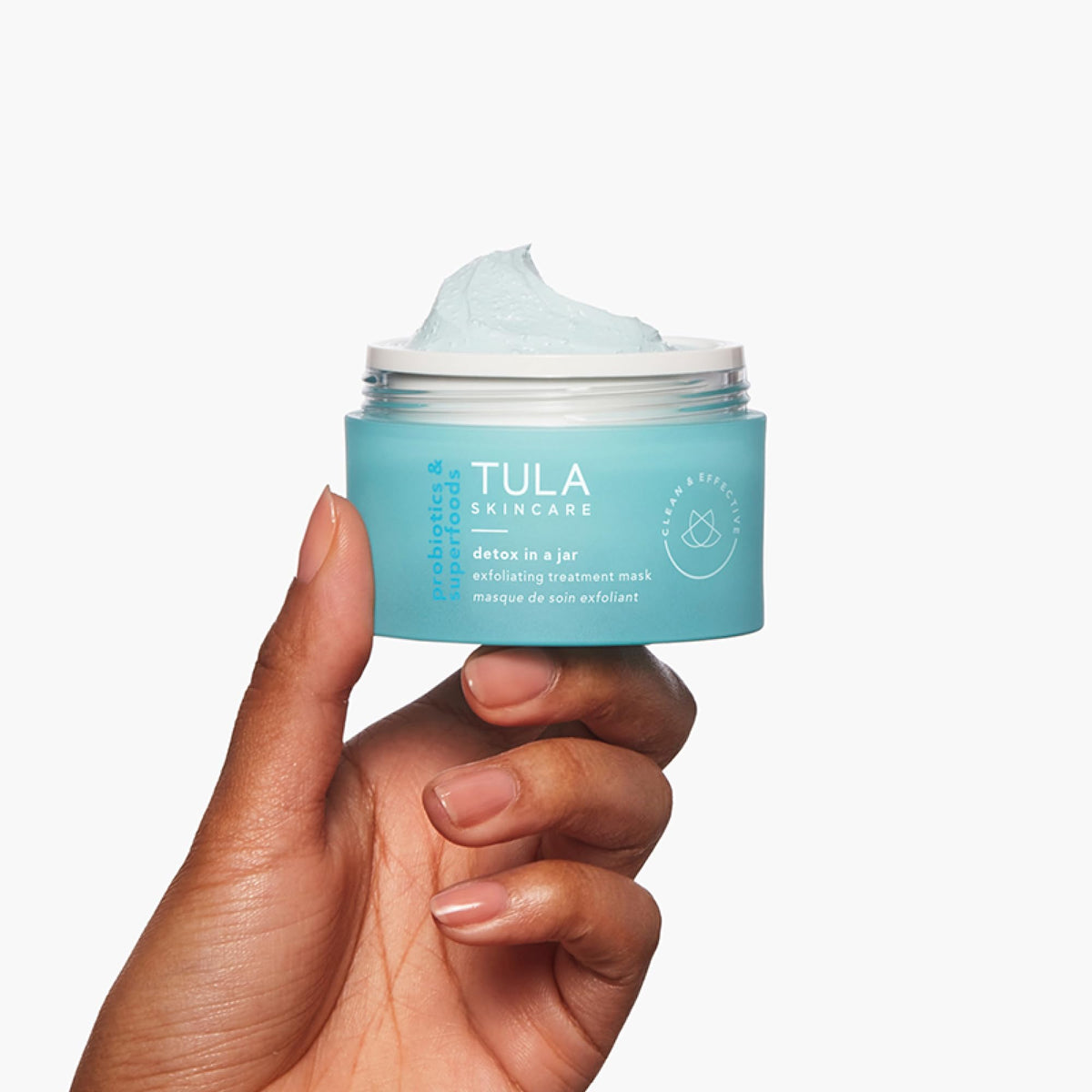 TULA Detox in a Jar smoothing scrub particles visible for buffing the skin