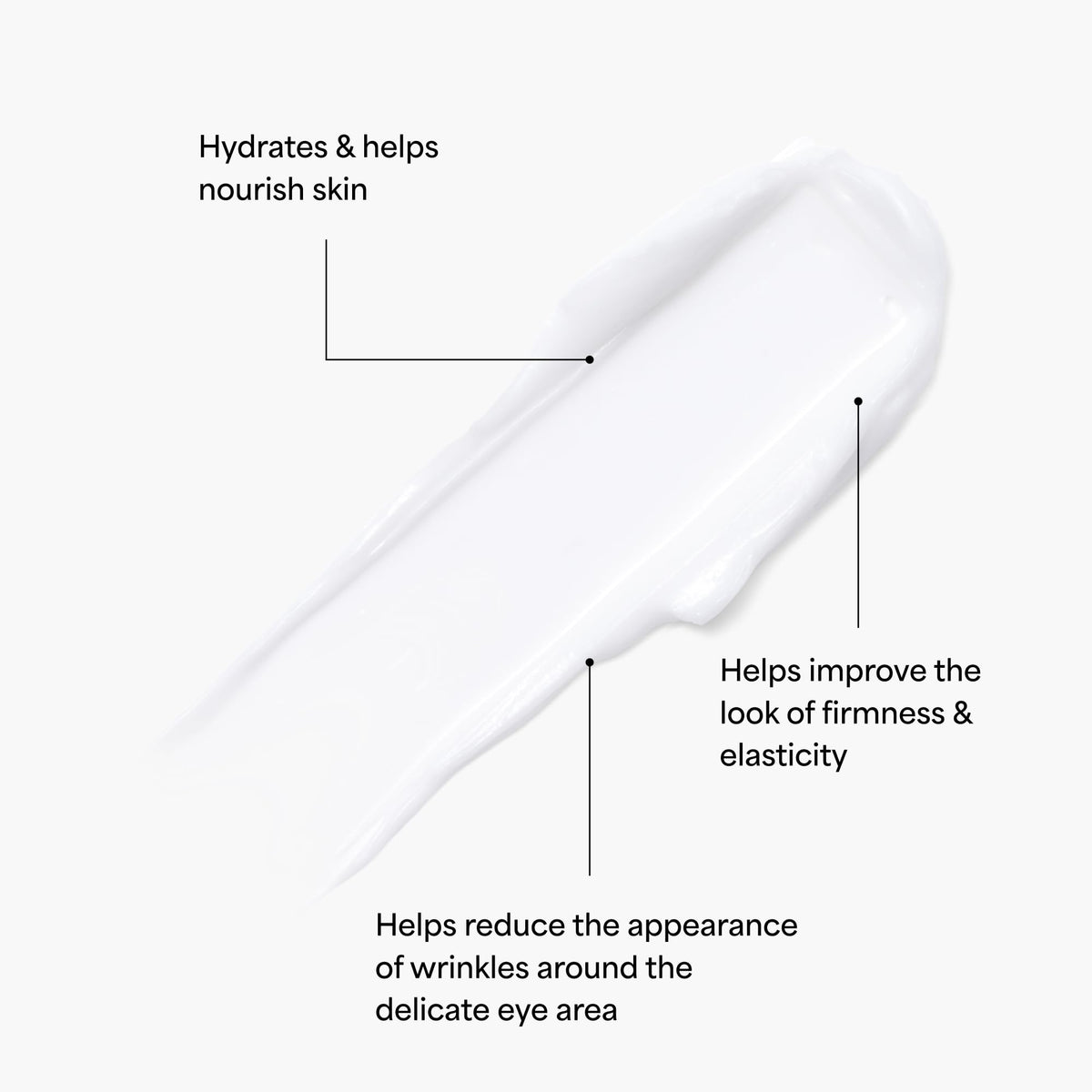 TULA eye cream dispense close-up applying small amount under-eye for a refreshed look.