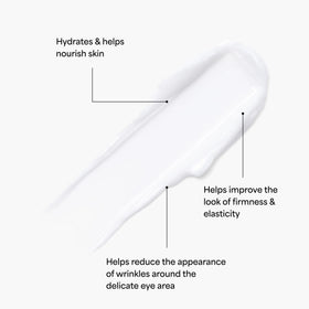 TULA eye cream dispense close-up applying small amount under-eye for a refreshed look.