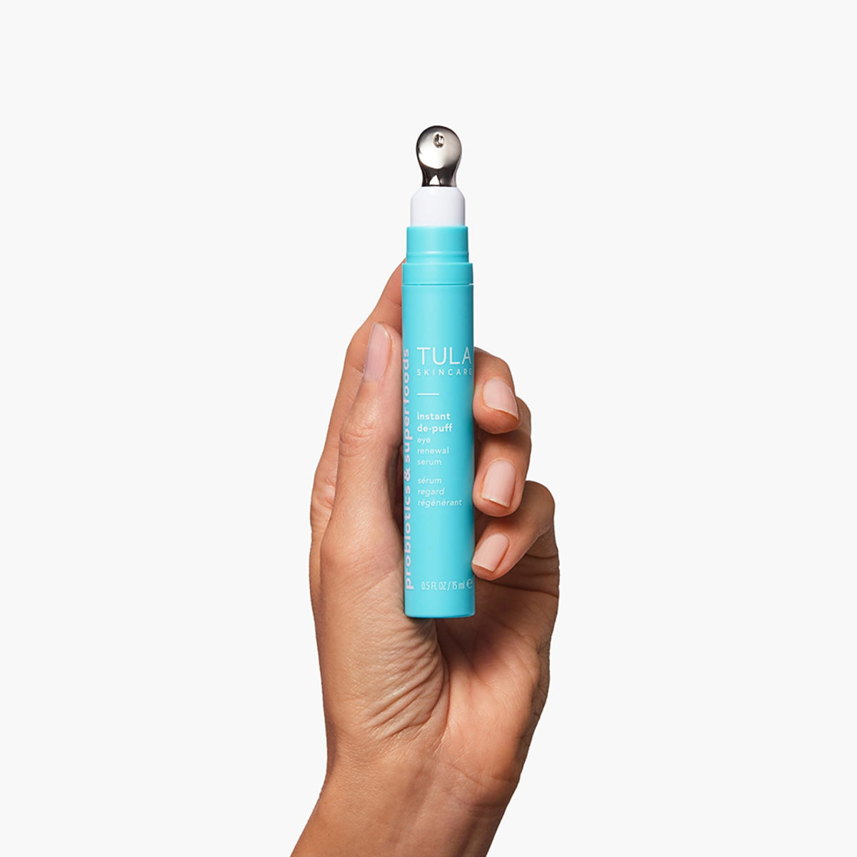 TULA eye renewal-serum close-up showing creamy, lightweight texture for the delicate eye area.