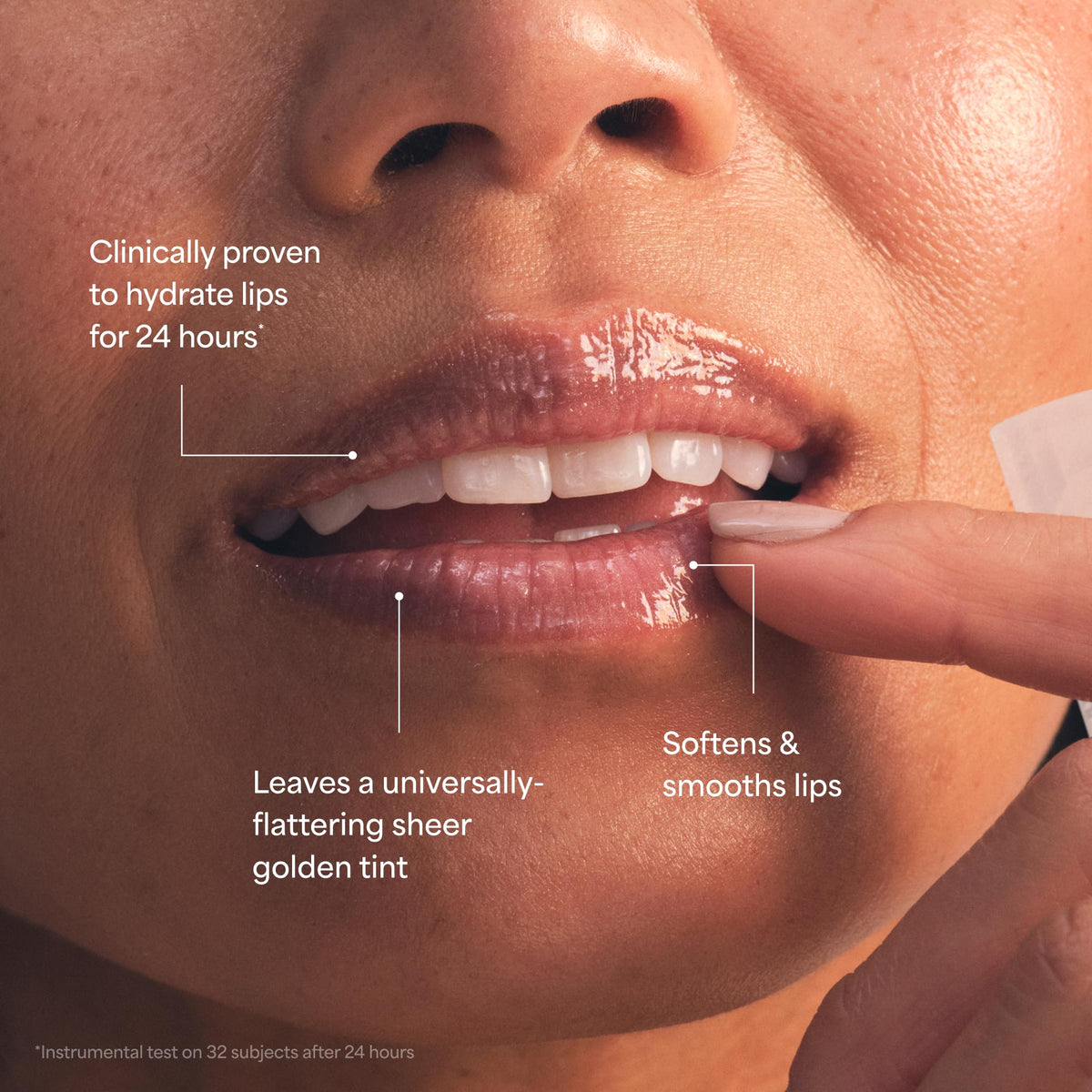 TULA Glaze Lip Treatment delivering 24-hour hydration and soft sheen.