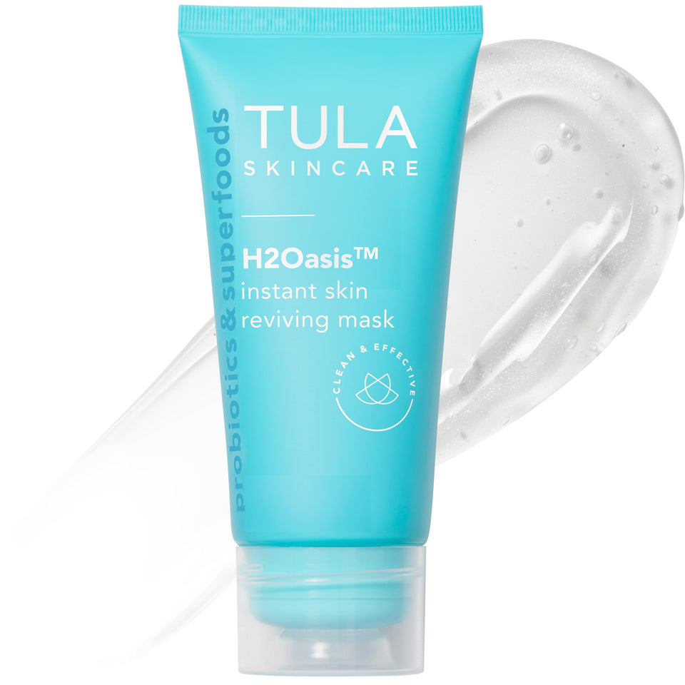 TULA H2Oasis mask packaging close-up highlighting hydration boost
