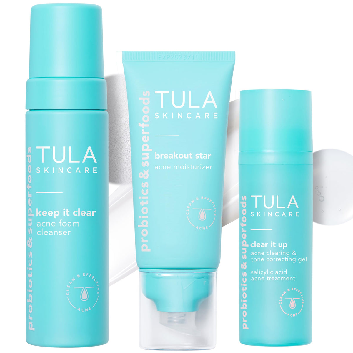 TULA Keep It Clear Acne Foam Cleanser bottle for gentle pore cleansing.