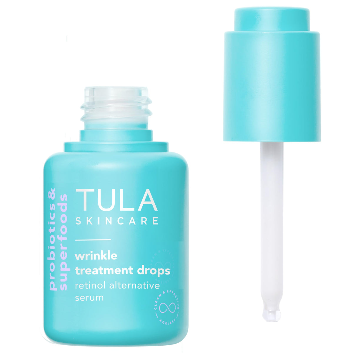 TULA Wrinkle Drops bottle closeup for daily use