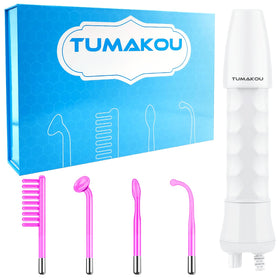 TUMAKOU Violet high frequency wand front view, compact home facial device.