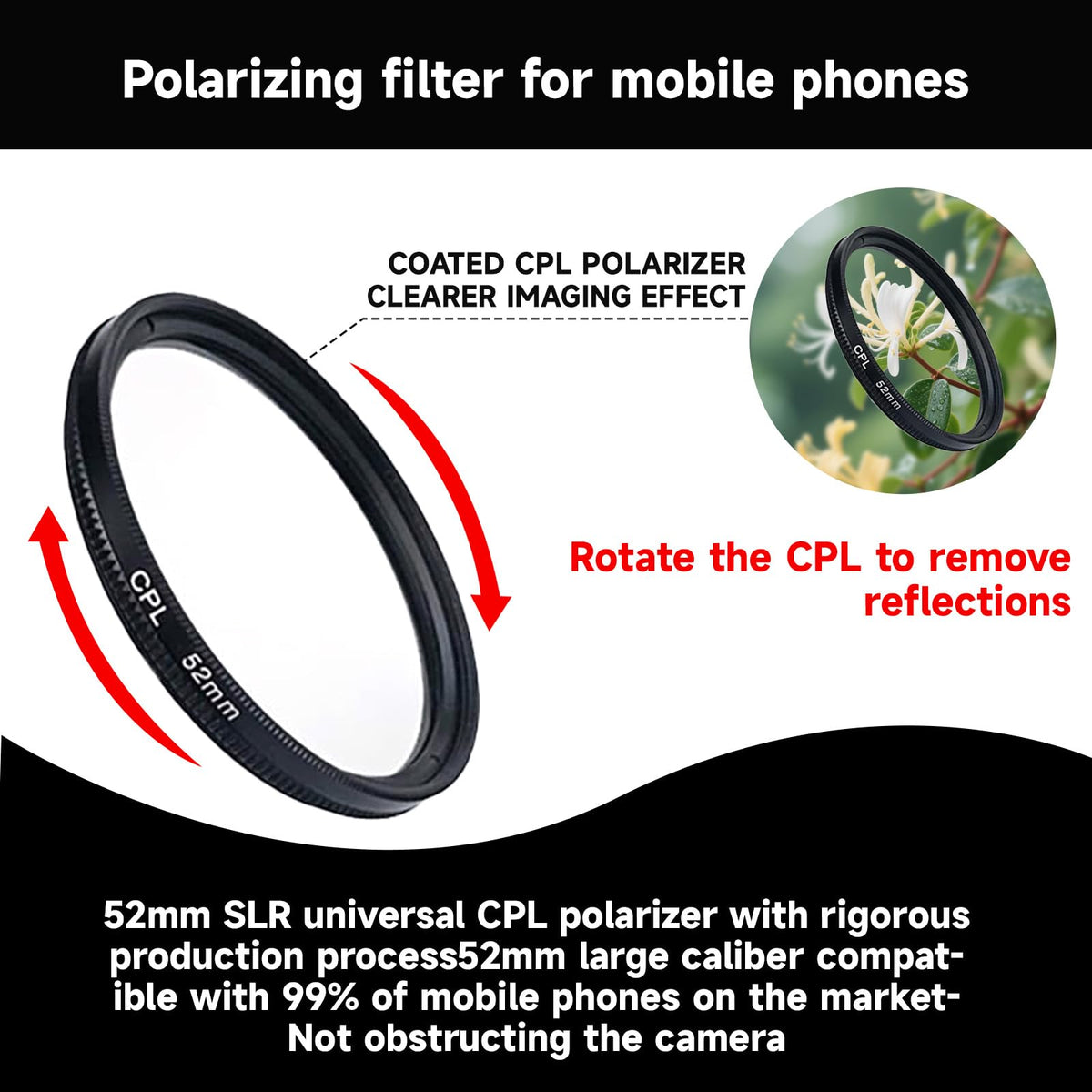 Tumalab Tattoo Light's phone back clip enables quick mounting on mobile devices.