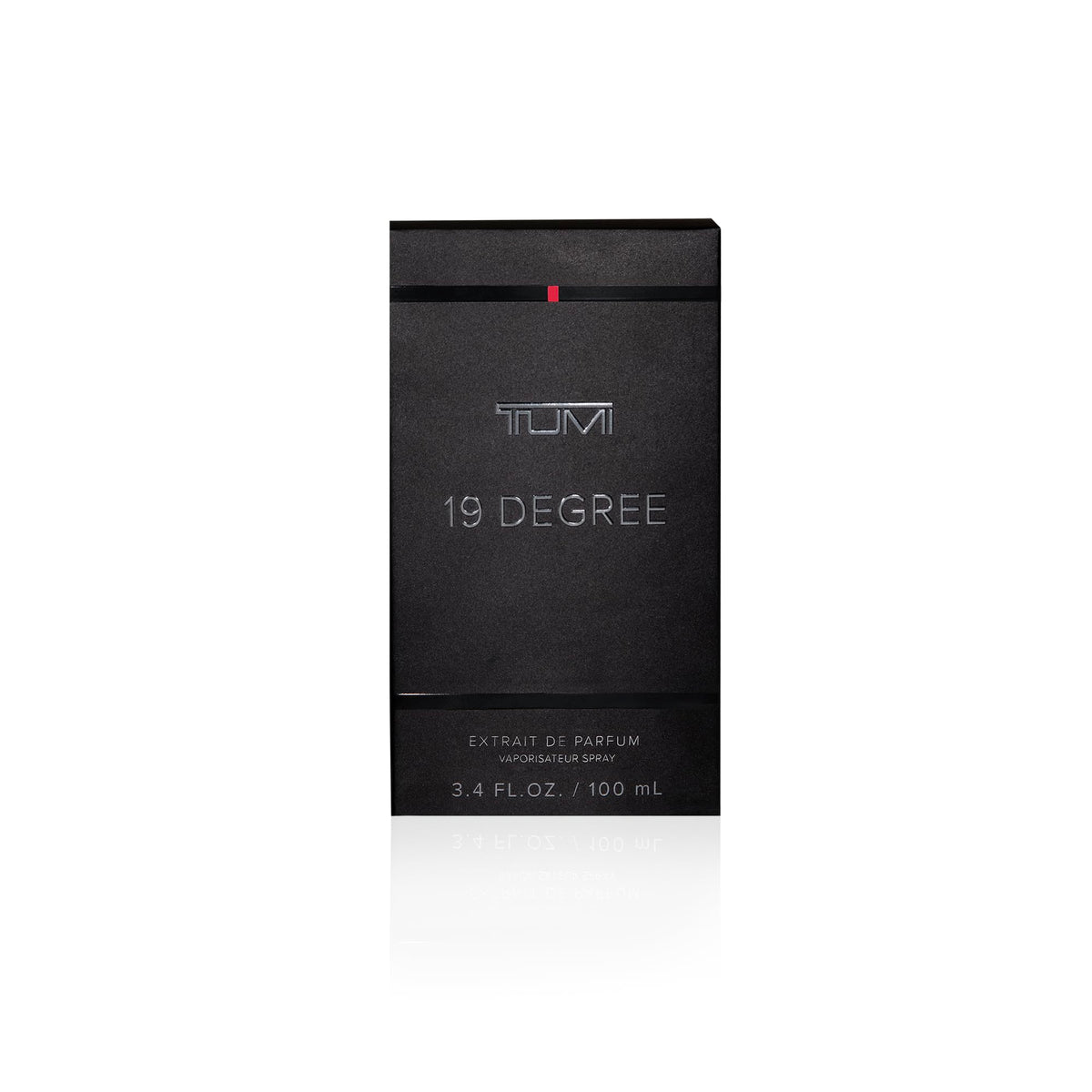 TUMI 19 Degree cap and amber detail, signaling long-lasting fragrance