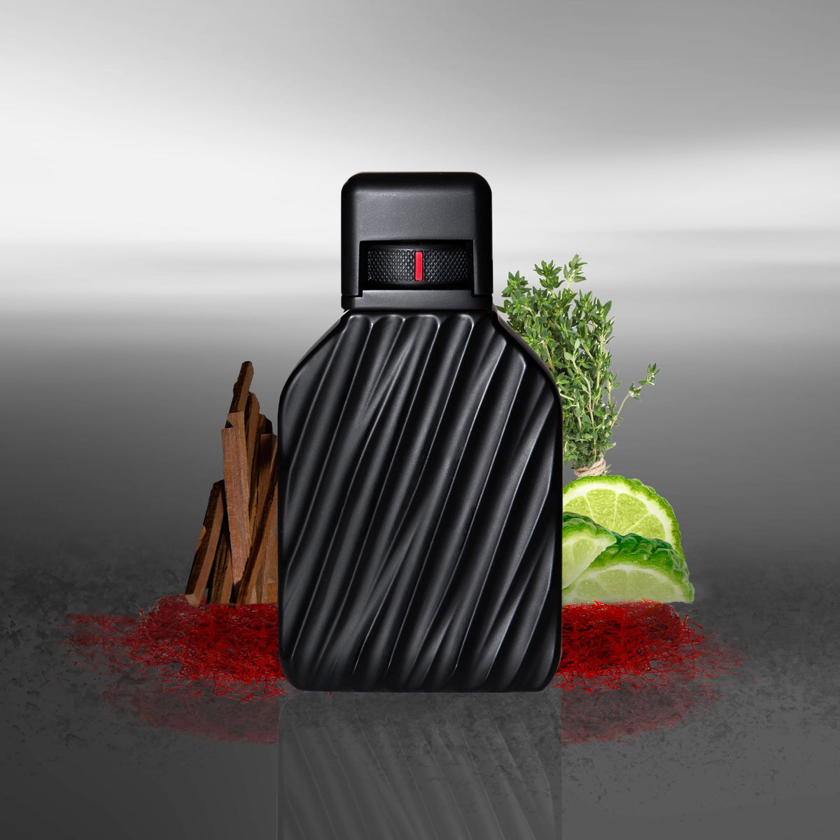 TUMI 19 Degree bottle with leather trim, ideal for travel refinement