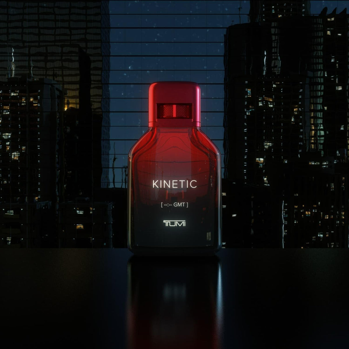 Tumi Kinetic packaging hints at warm, woody notes.