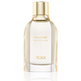 TUMI Signature Experience Collector bottle cap close-up highlighting refined design