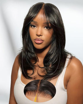 TUNFINE face-framing curtain bangs wig shows balanced framing for daily wear.