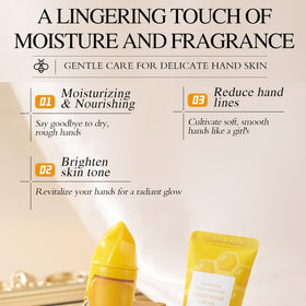 TUOSHITONG honey hand cream close-up texture highlights a light, non-greasy feel.