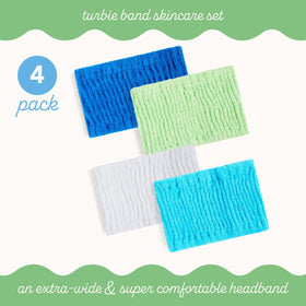 Turbie Twist Ocean Breeze cotton headband offers a wide, secure fit for all hair types
