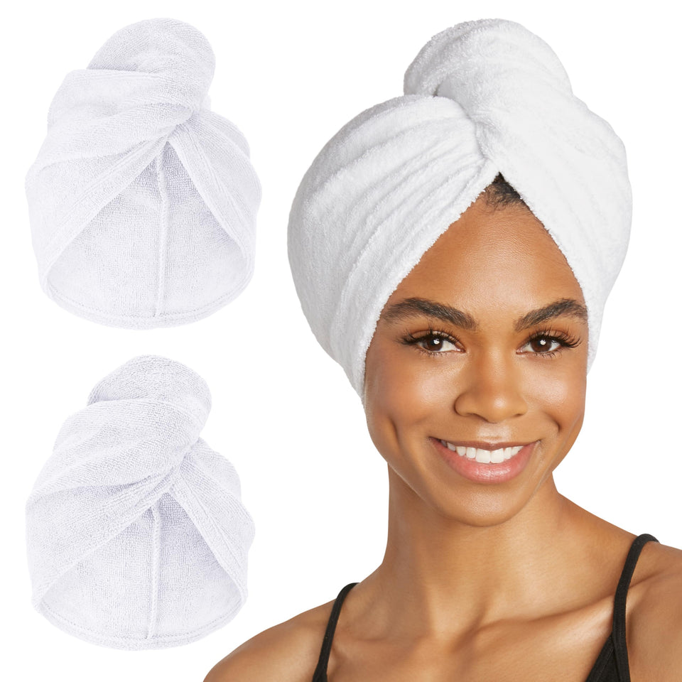 Turbie Twist extralong microfiber hair towel pair for quick drying