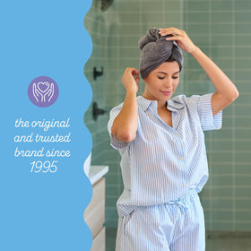 Turbie Twist grey-pink travel pack ideal for on-the-go