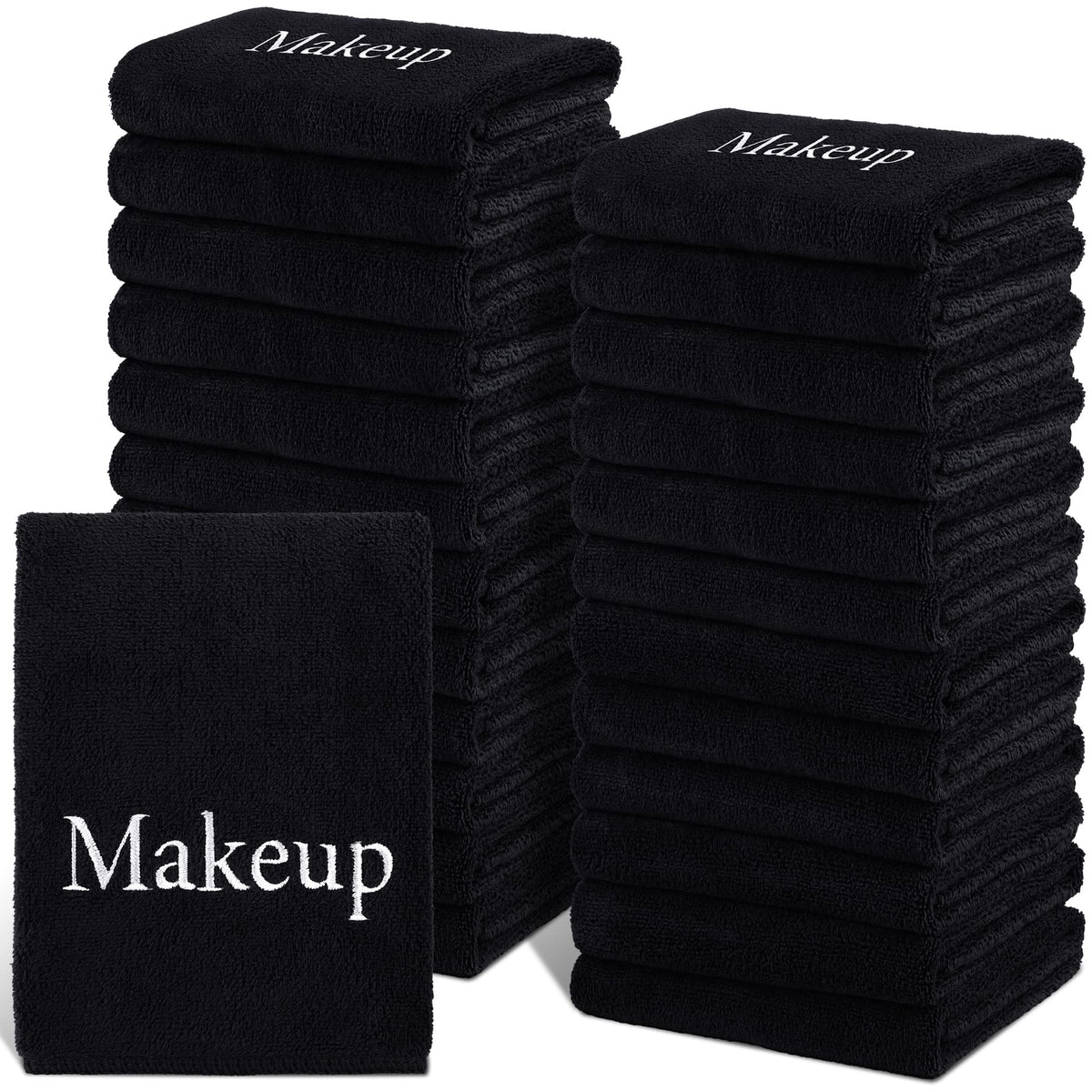TURSTIN makeup remover towels 24-pack for gentle makeup removal with warm water.