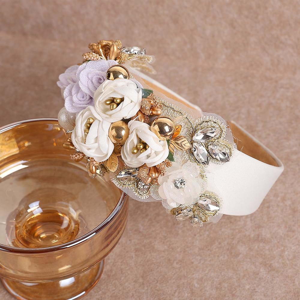 TURTLEDOVE Pearl and crystal headband ideal for weddings and proms.