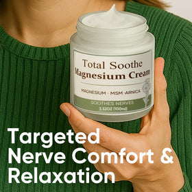 TUVAAZ Total Soothe cream application demonstrates fast absorption for tired muscles.