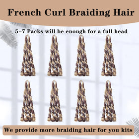 TUVOJALE French Curl Braiding Hair 24inch length display showcases generous length for dramatic looks