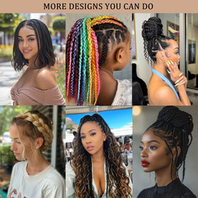 TUVOJALE French Curl Braiding Hair 24inch on-hair installation demonstrates easy braid-in styling