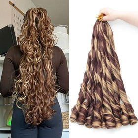TUVOJALE French Curl Braiding Hair 24inch packaging highlights premium synthetic texture for easy styling