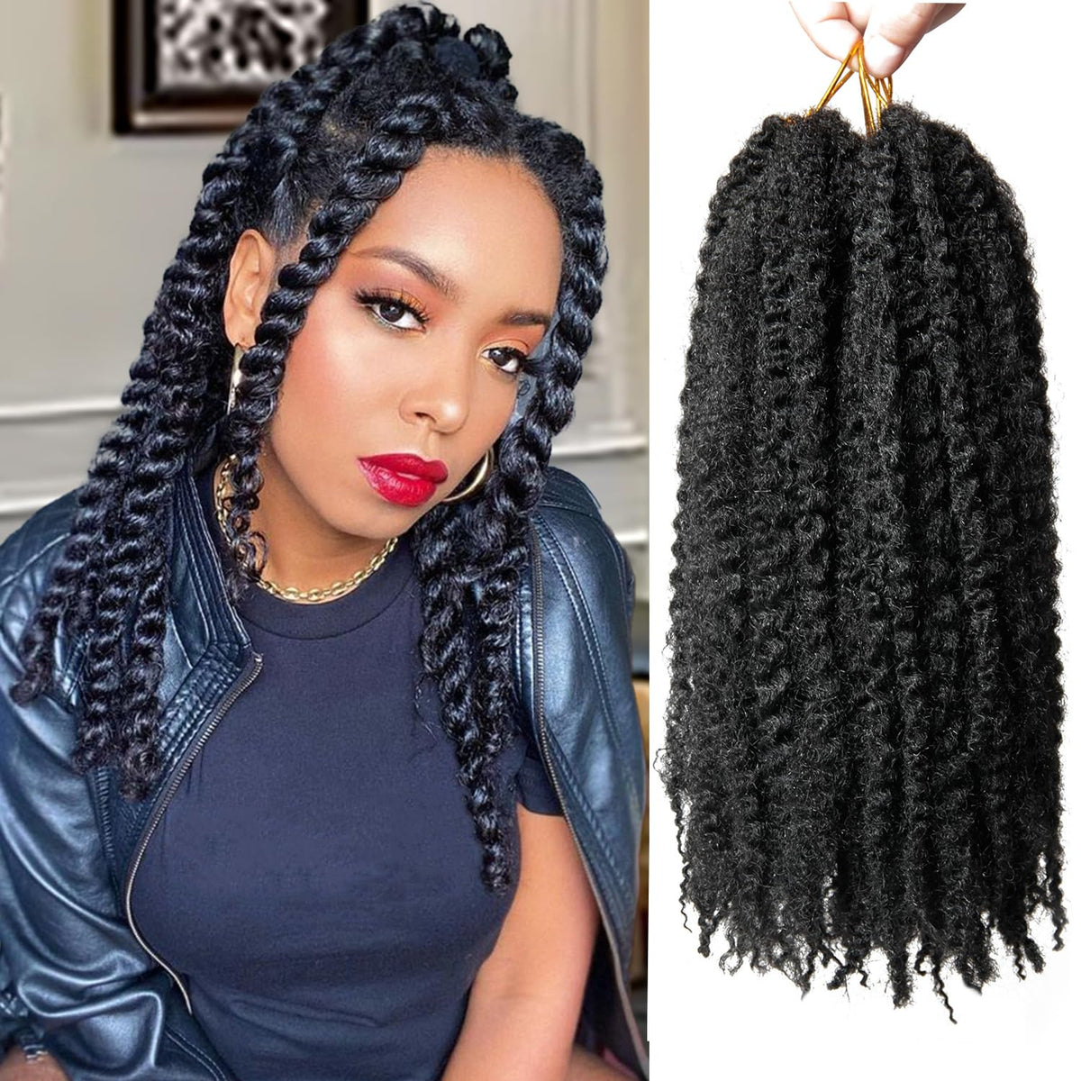 TUVOJALE Marley Twist 14in close-up shows natural texture for easy styling.
