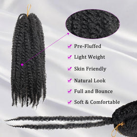 TUVOJALE Marley Twist scalp-friendly hair offers light, breathable wear all day.