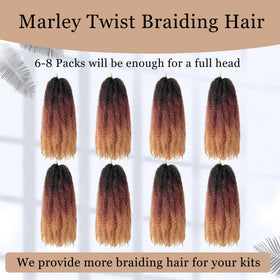 TUVOJALE Marley twist color 1B/30/27 demonstrates versatile shade mix for various looks