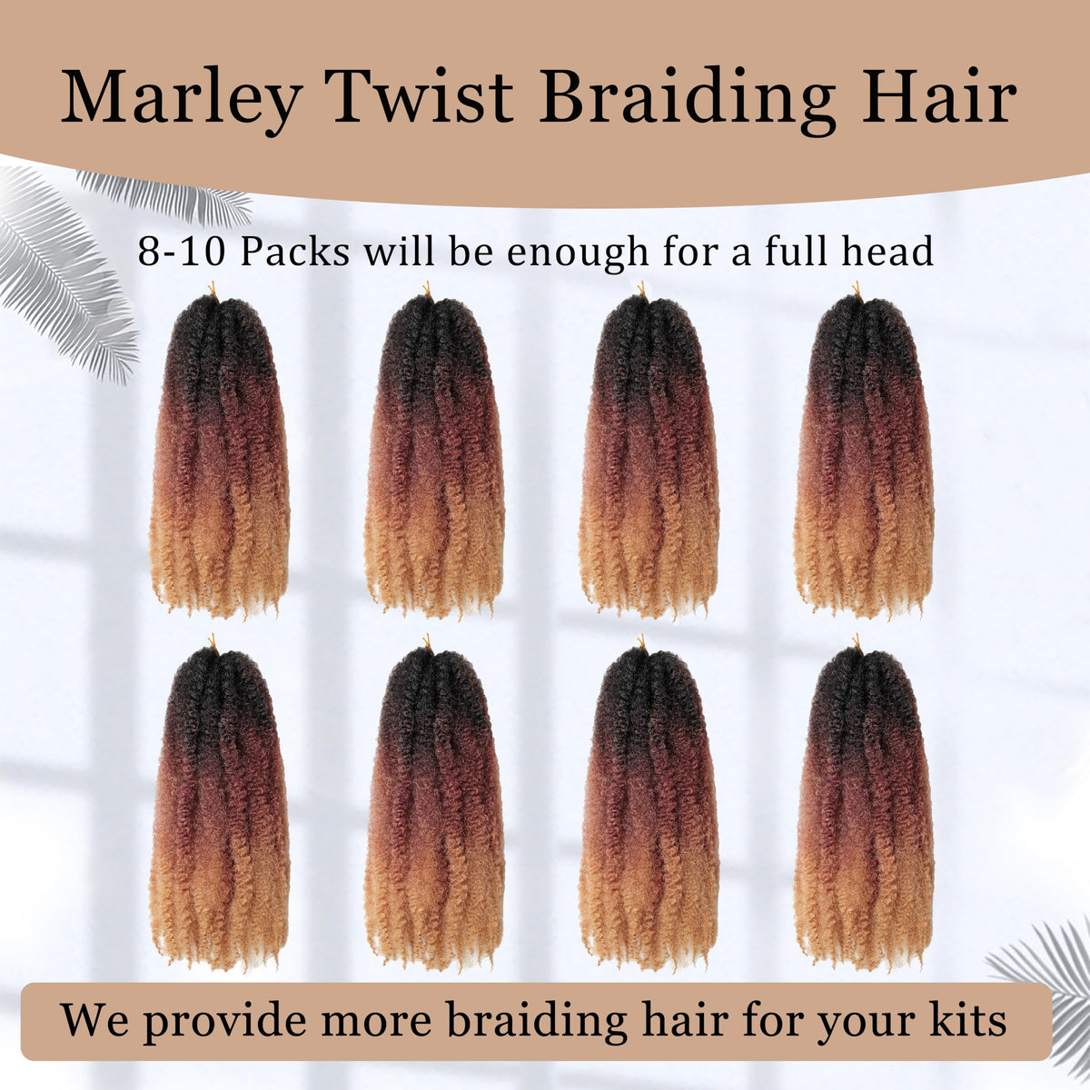 TUVOJALE Marley Twist color swatch highlights 1B/30/27 color options for matching hair shade.