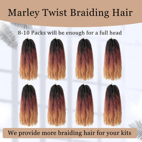 TUVOJALE Marley Twist color swatch highlights 1B/30/27 color options for matching hair shade.