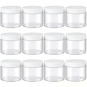 TUZAZO 6 oz jar with white lid ideal for cosmetics storage and labeling