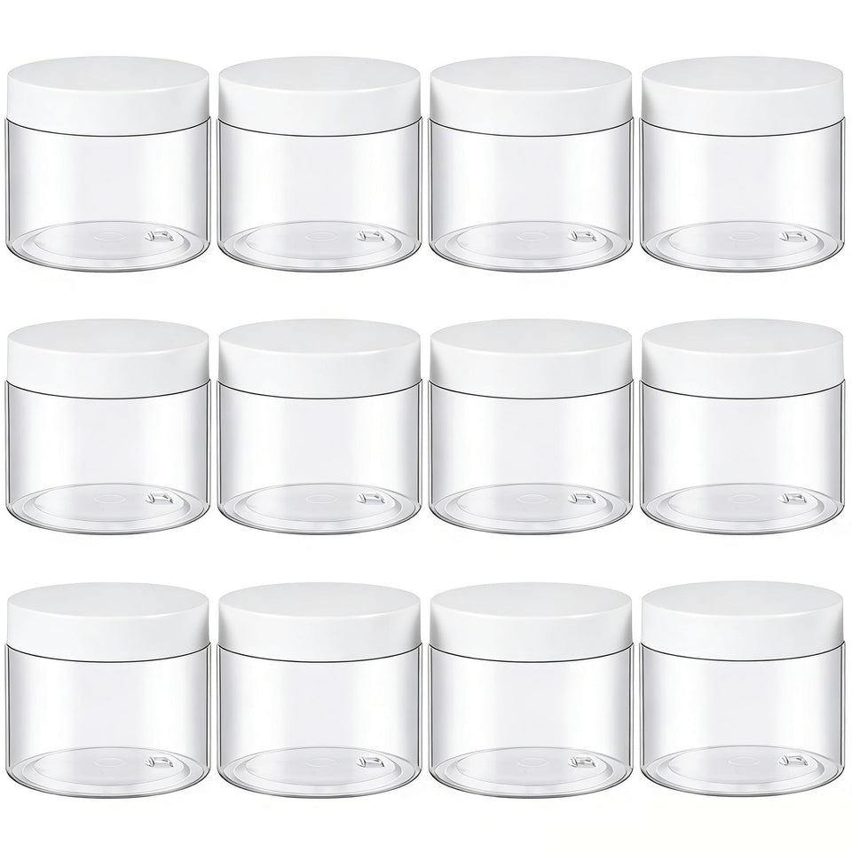 TUZAZO 6 oz jar with white lid ideal for cosmetics storage and labeling