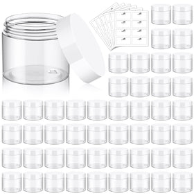 TUZAZO 48-pack 6oz jars with white lids, ideal for cosmetics organization.
