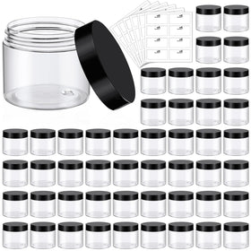 TUZAZO 48-pack 6oz jars with lids for bulk cosmetic storage and samples.
