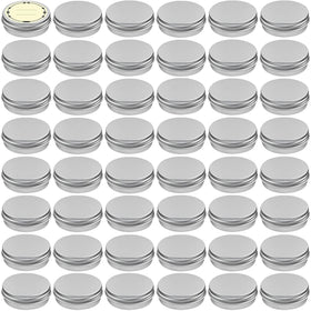 TUZAZO 0.5 oz aluminum tin with screw lid and labels for organized cosmetics