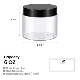 TUZAZO 6oz clear plastic containers ideal for makeup and travel.