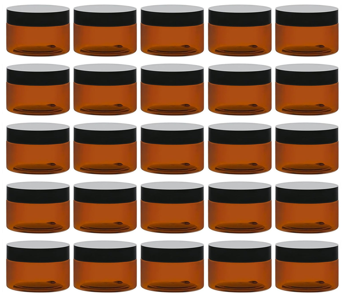 TUZAZO amber 4oz jar with black lid for cosmetics and UV protection