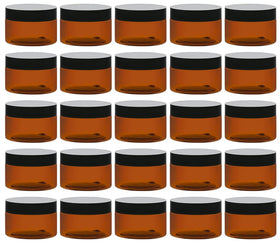 TUZAZO amber 4oz jar with black lid for cosmetics and UV protection