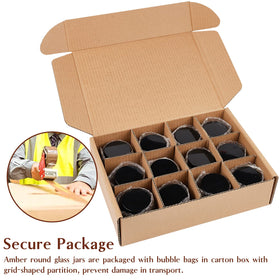 TUZAZO amber glass jar handbag-size container for on-the-go use.