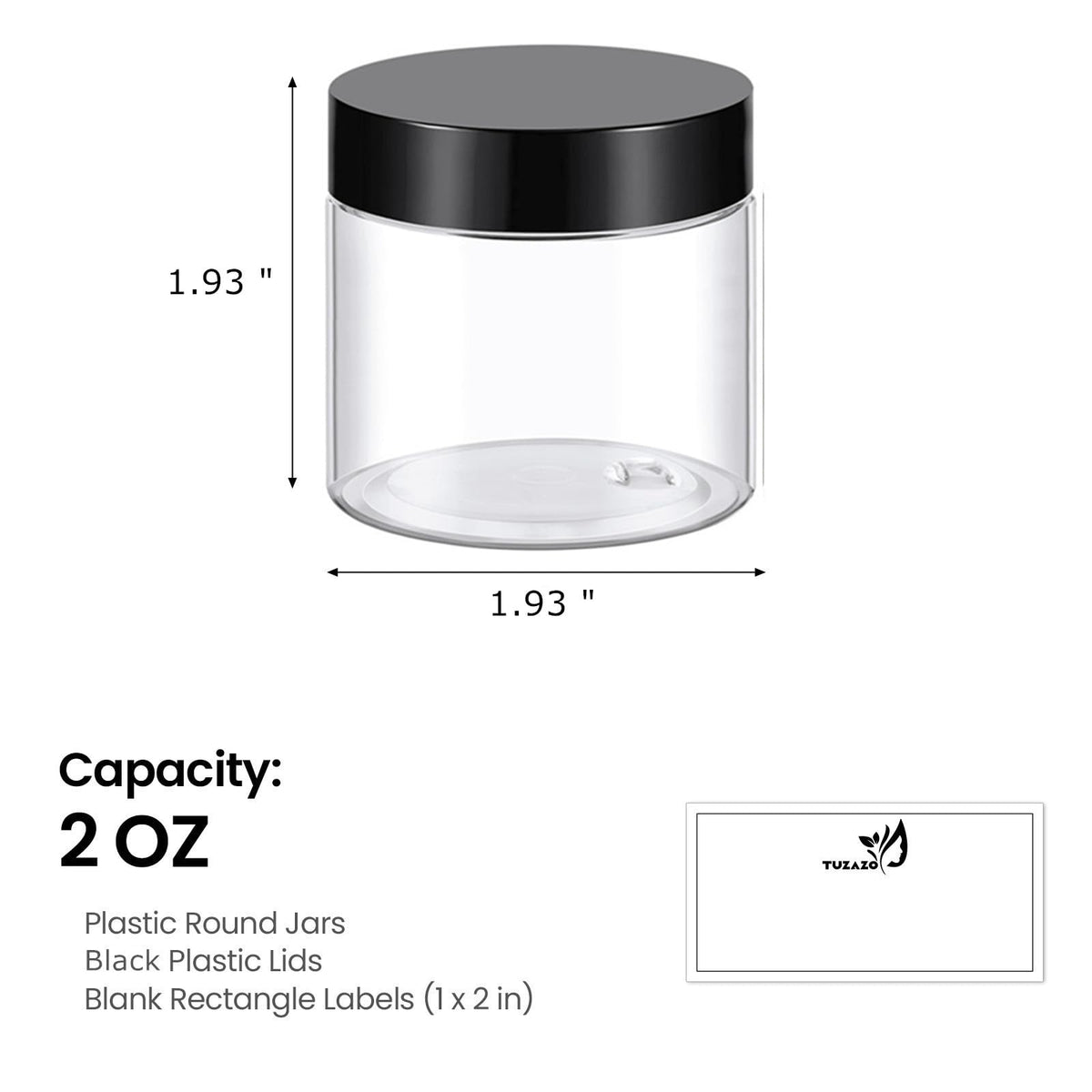 Tuzazo white lids ensure secure closures for travel-friendly storage