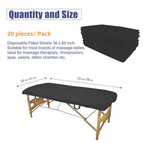 Tvvcalk breathable black non-woven fabric sheets offer comfort and quick turnover.