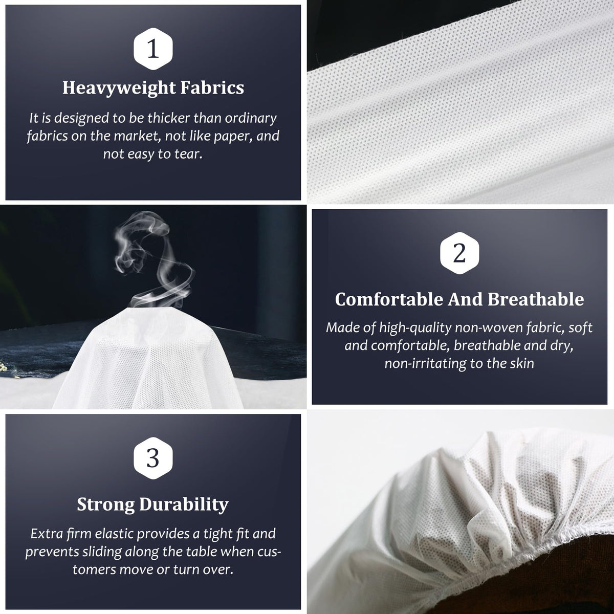 Tvvcalk breathable non-woven fabric keeps clients comfortable and cool