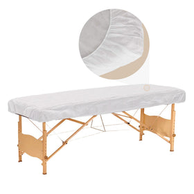 Tvvcalk disposable fitted sheet wrapped securely on a 36x85 massage table for clean sessions
