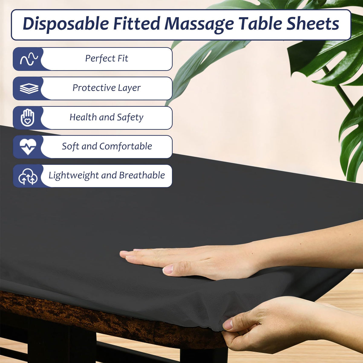 Tvvcalk protective spa table cover helps keep surfaces clean between clients.