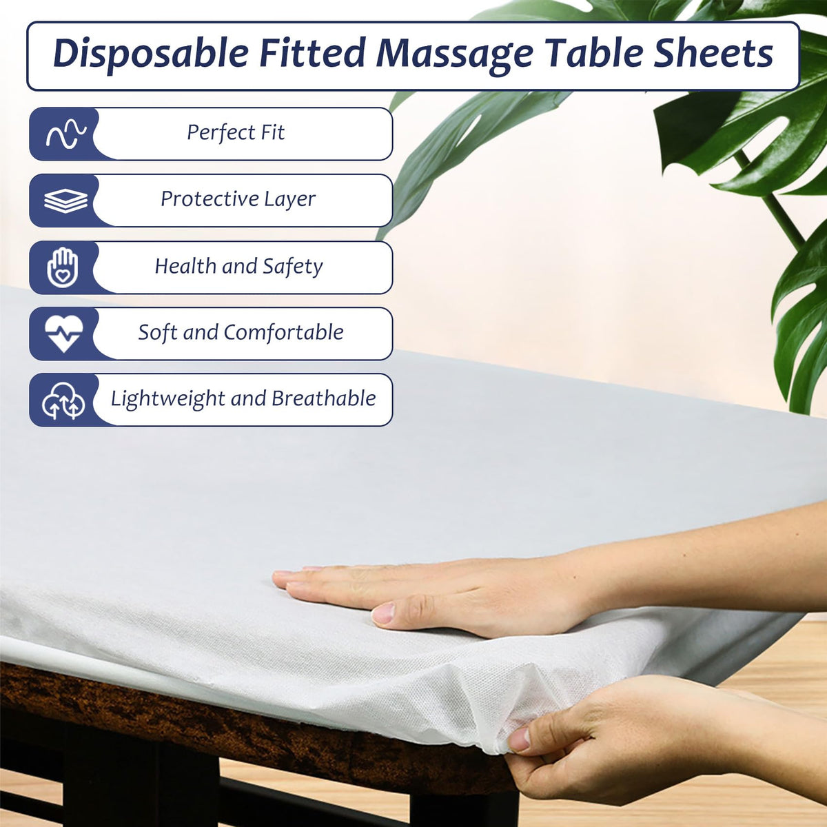 Tvvcalk protects massage tables from oils and creams with sanitary layering