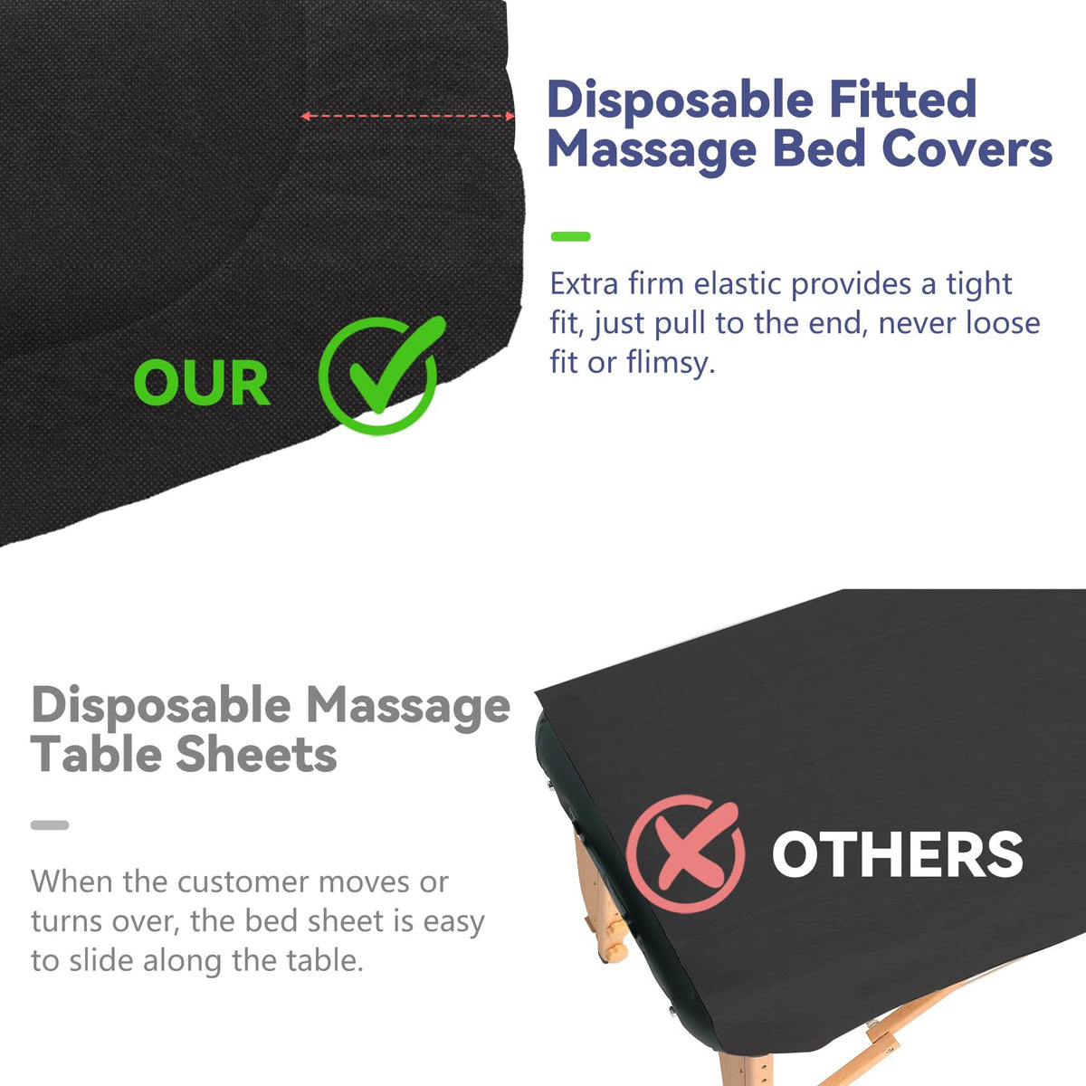Tvvcalk disposable sheets save time between appointments with easy disposal.