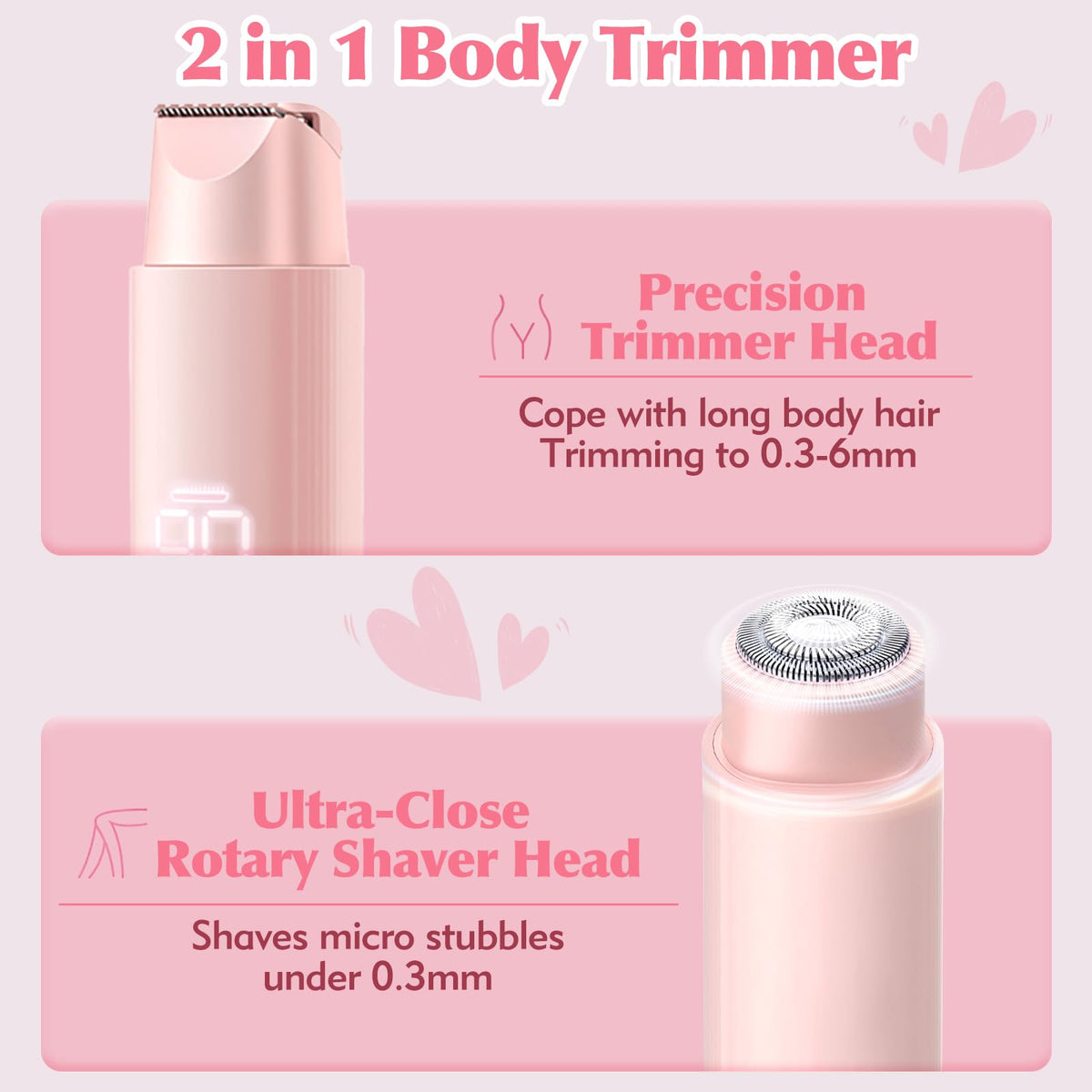 TWAKA trimmer IPX7 waterproof for shower use and easy cleaning