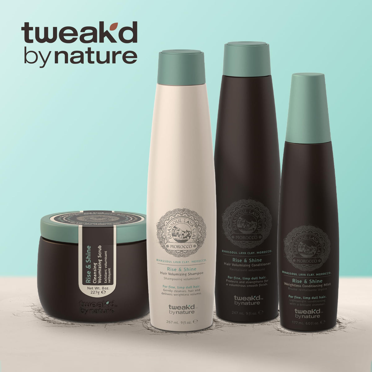Scalp application of Rise & Shine Scrub shows gentle massaging for lift